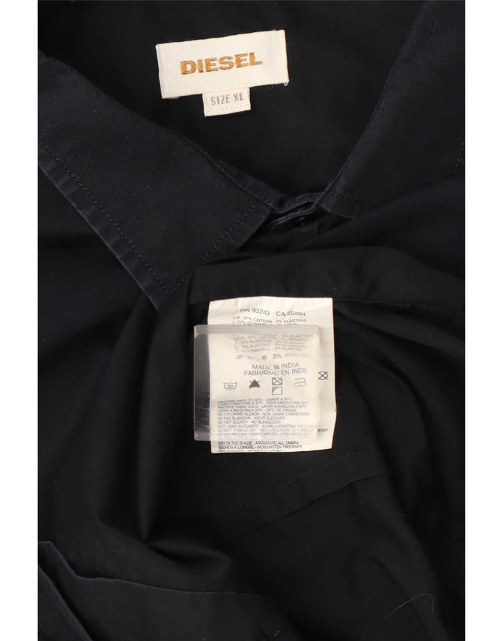 Diesel Herrenhemd XL, schwarze Baumwolle