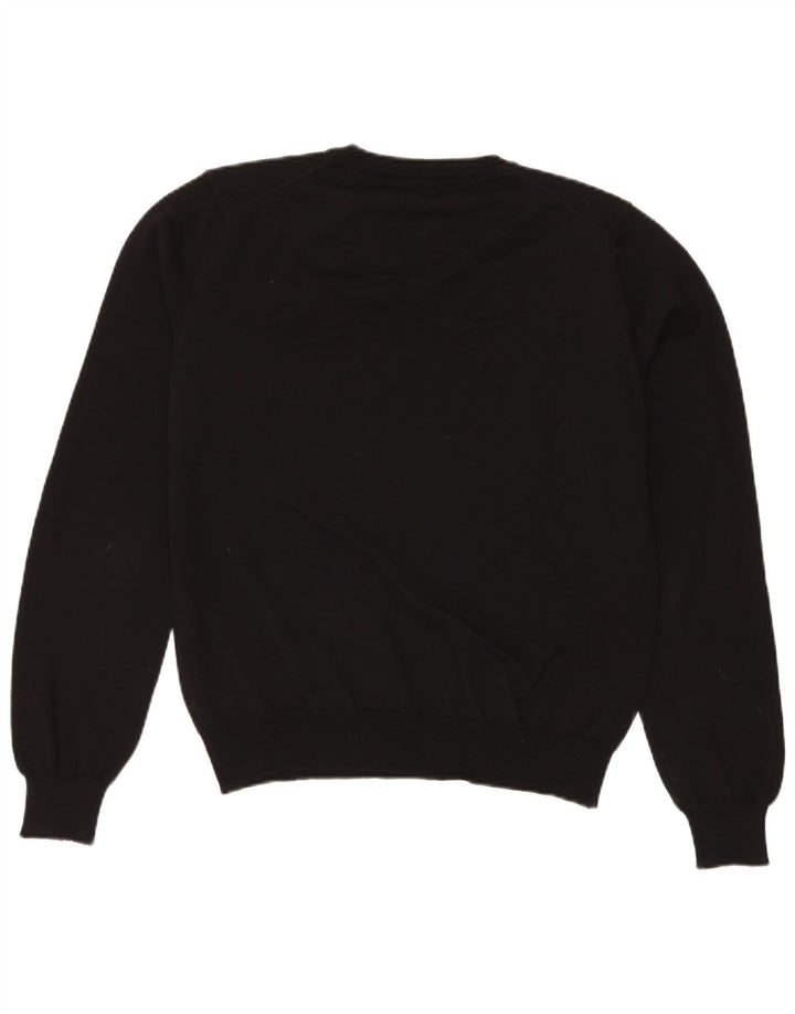 Calvin Klein Herren-Pullover mit V-Ausschnitt, groß, schwarze Schurwolle