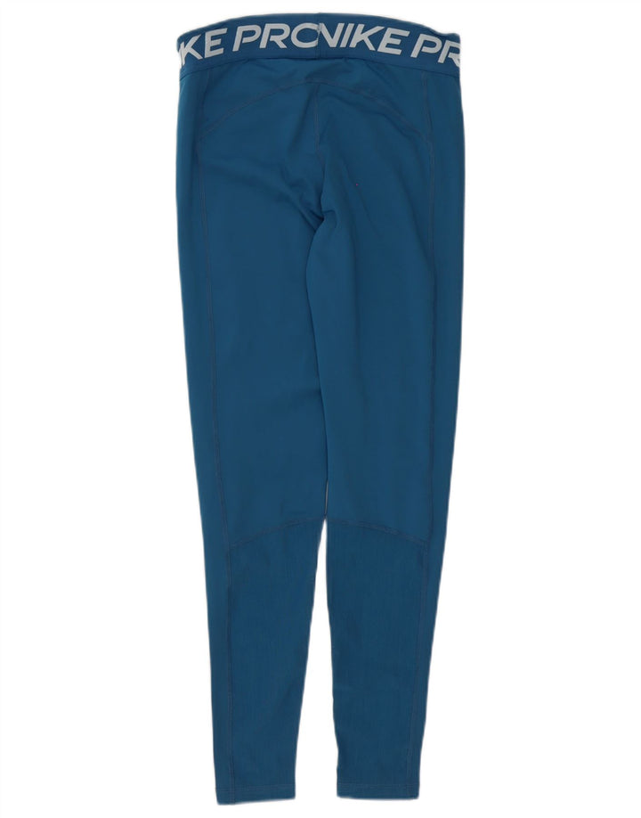 Nike Damen Dri Fit Graphic Leggings UK 12 Mittelblaues Polyester
