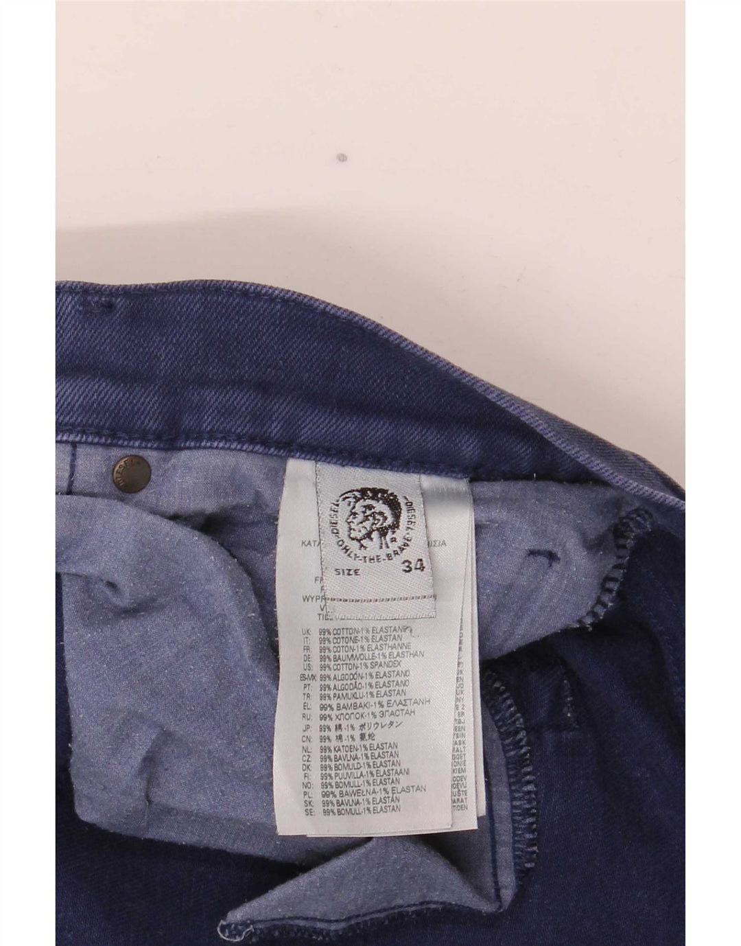 Diesel Herren Slim Jeans W34 L34 Marineblaue Baumwolle
