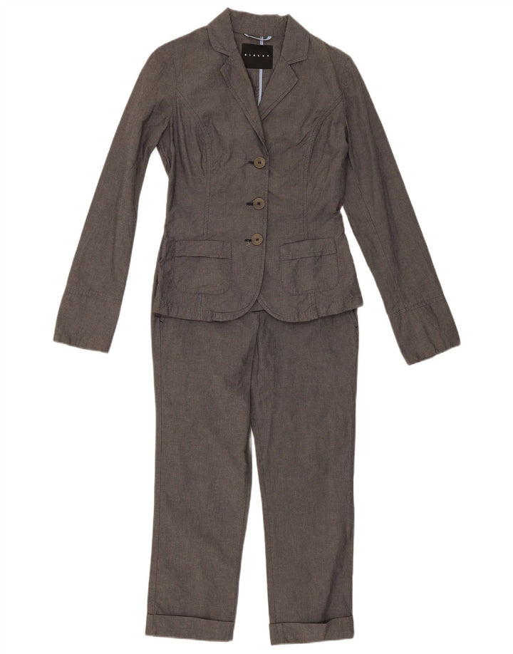 Sisley Damen-Anzug mit 3 Knöpfen, 2-teilig, Größe 40, Größe S, W28, L23, Grau, Baumwolle