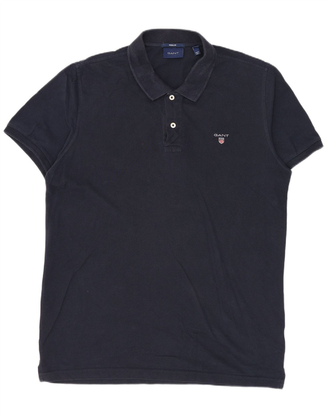 GANT Herren-Poloshirt mit normaler Passform, große marineblaue Baumwolle