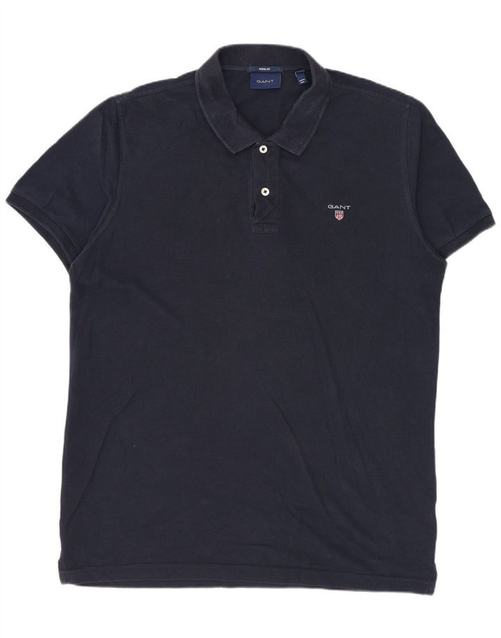 GANT Herren-Poloshirt mit normaler Passform, große marineblaue Baumwolle