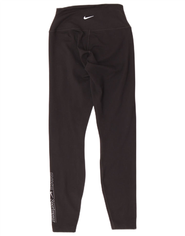 Nike Damen Dri Fit Graphic Leggings UK 8 Small Schwarz Polyester