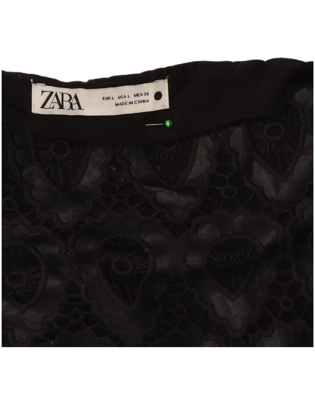Zara Damen Minirock Large W30 Schwarzes geometrisches Polyester