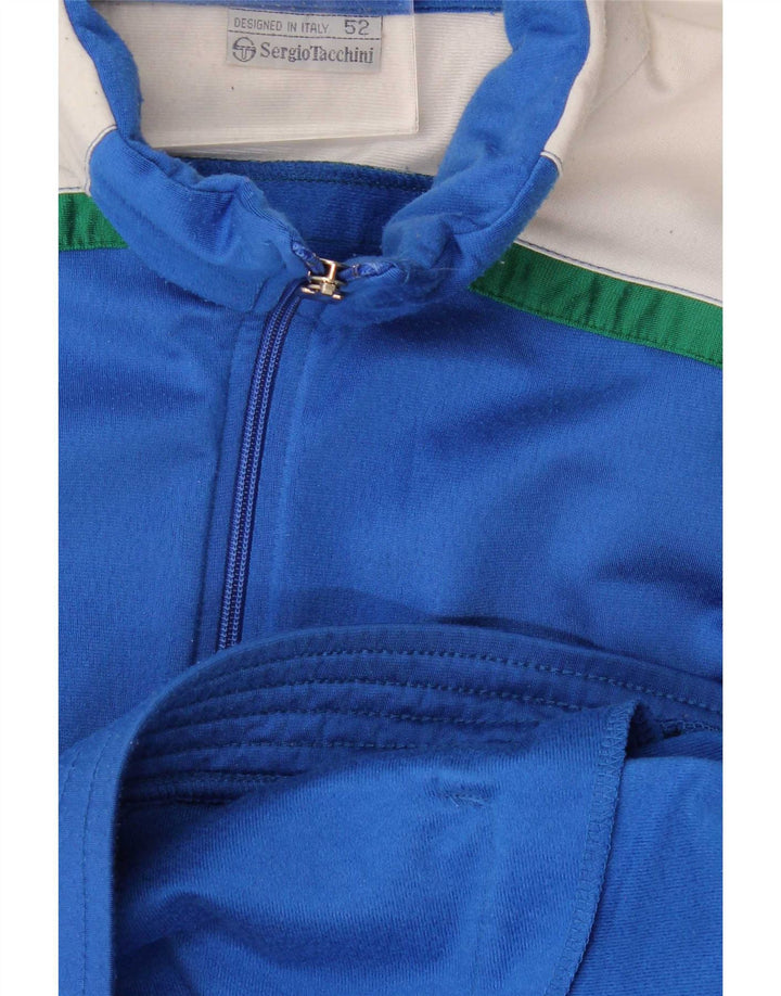 Sergio Tacchini Herren-Trainingsanzug-Oberteiljacke IT 52 Large Blue Colourblock