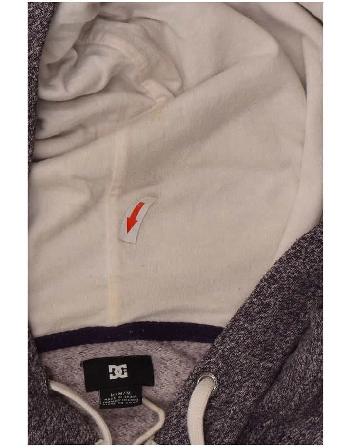 DC Herren-Kapuzenpullover mit Reißverschluss, mittelgrau gefleckte Baumwolle