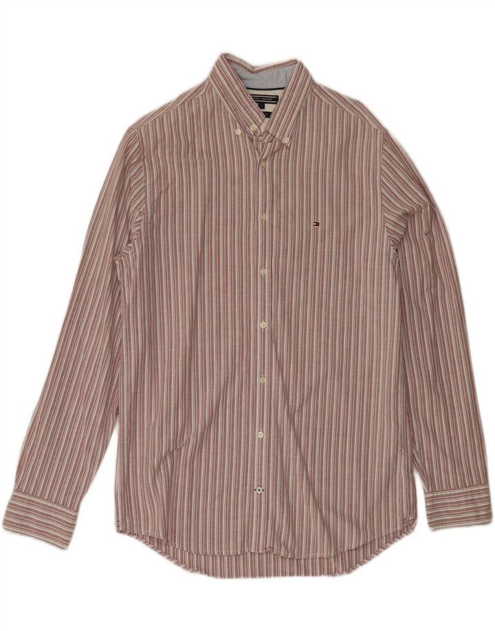 Tommy Hilfiger Herrenhemd, groß, rot gestreift, Baumwolle