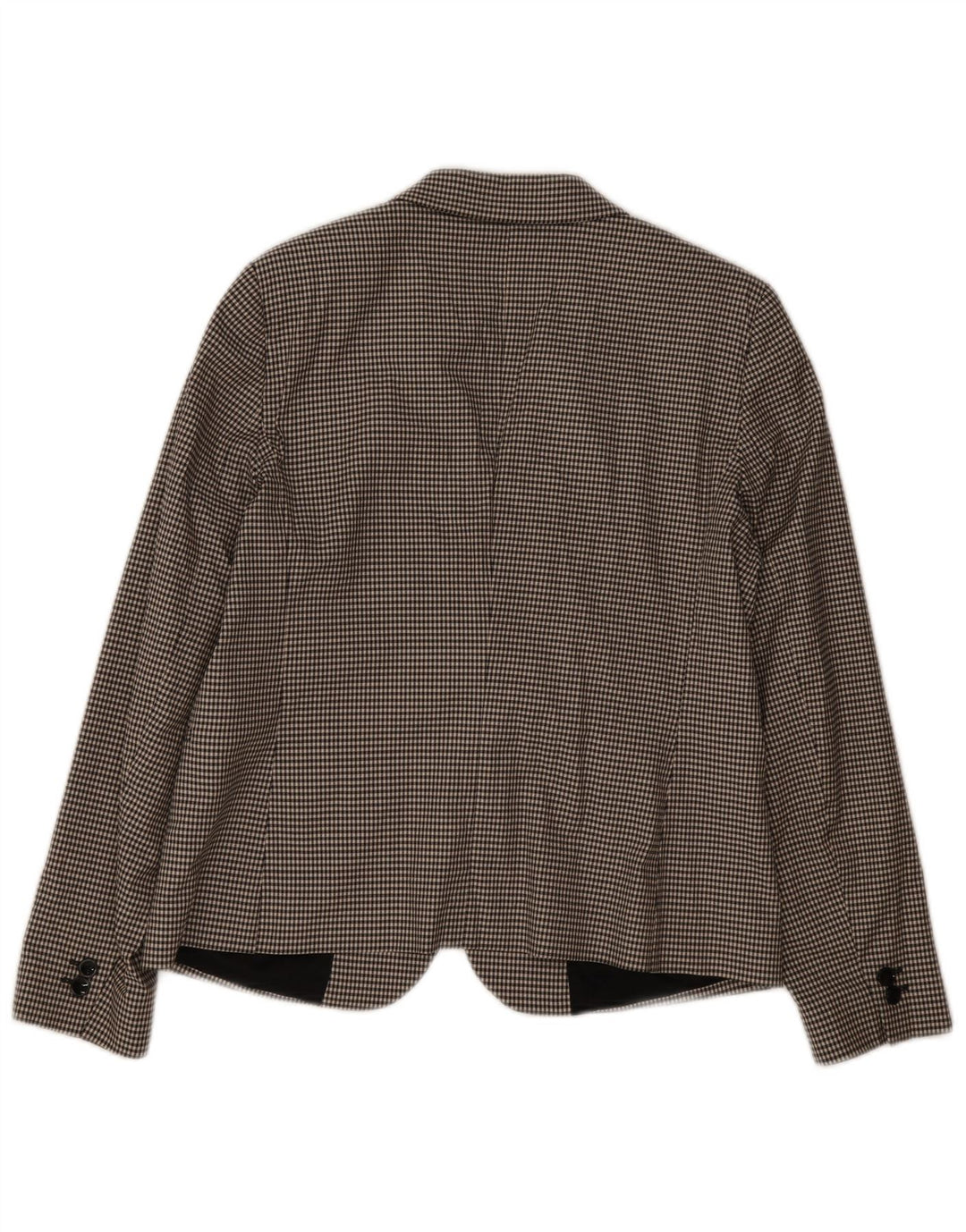 Massimo Dutti Damen 2-Knopf-Blazerjacke EU 44 XL Schwarzer Hahnentritt