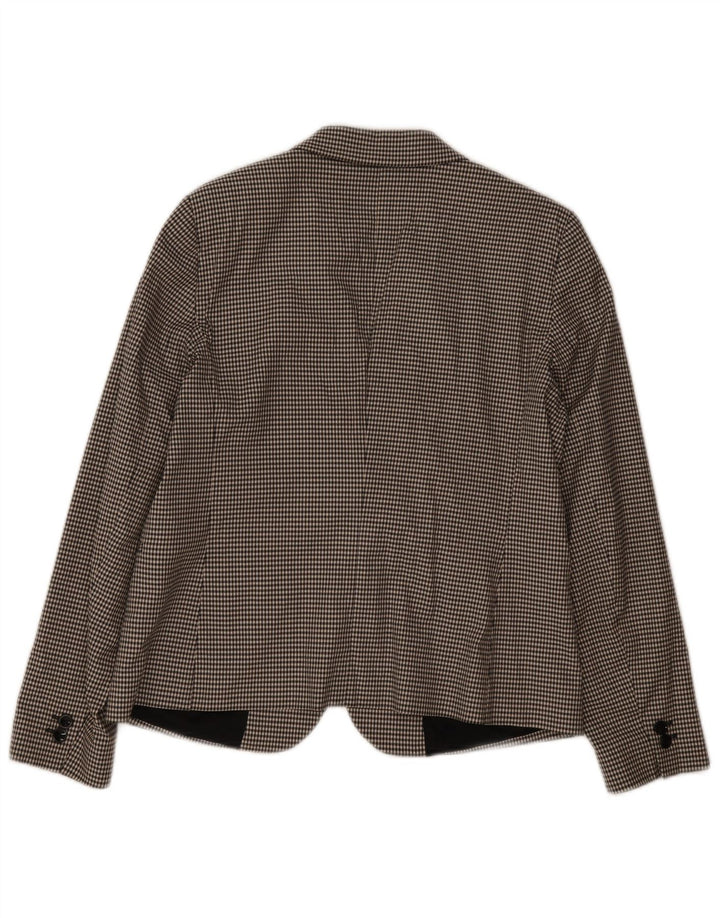 Massimo Dutti Damen 2-Knopf-Blazerjacke EU 44 XL Schwarzer Hahnentritt