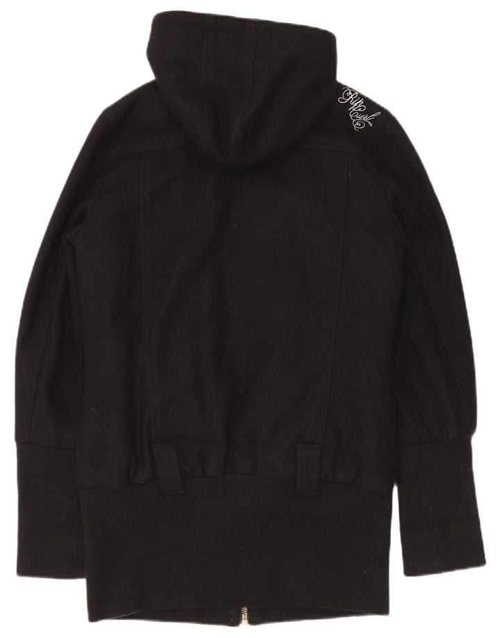RIP CURL Damen-Windbreakerjacke mit Kapuze, UK 10, Größe S, schwarze Wolle