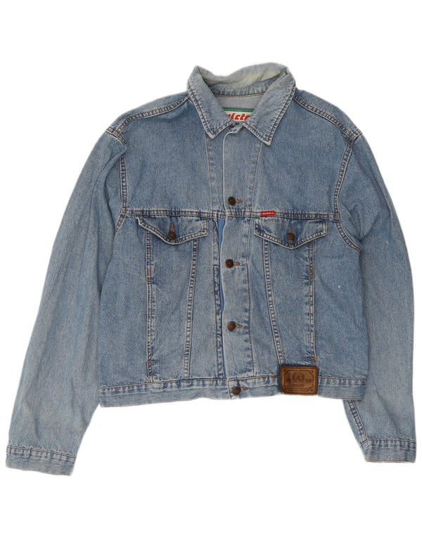Invicta Herren Jeansjacke UK 40 Große blaue Baumwolle