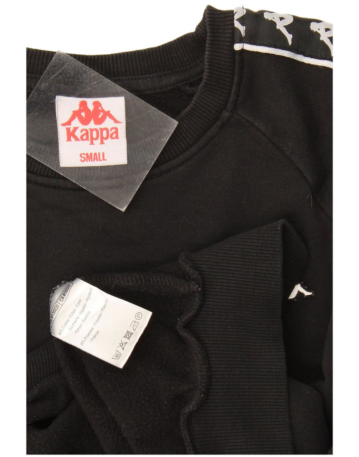 Kappa Herren Graphic Loose Fit Sweatshirt Pullover Small Schwarz Baumwolle