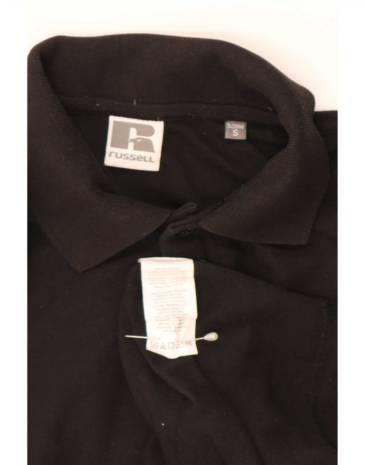Russell Athletic Herren-Poloshirt mit Grafik, Größe S, Schwarz, Polyester
