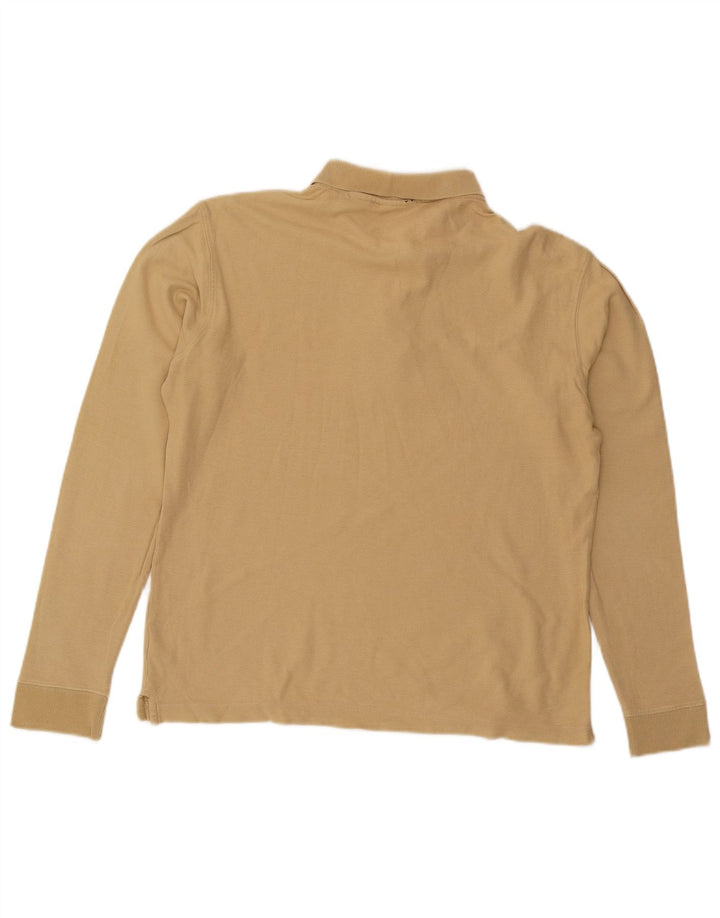Fila Herren-Langarm-Poloshirt aus mittelbeiger Baumwolle