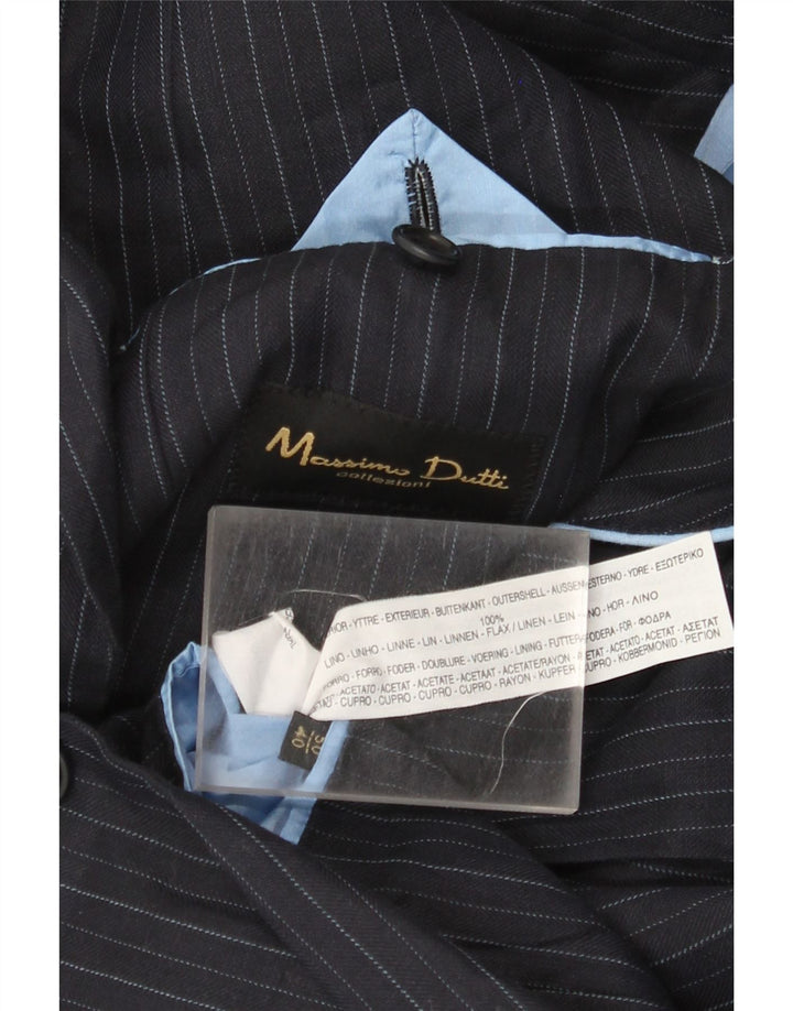 Massimo Dutti Herren-Blazer mit 2 Knöpfen, Größe 50, 2XL, Marineblau, Nadelstreifen