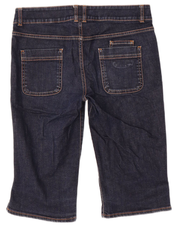 Marks & Spencer Damen Bermuda Denim Shorts UK 8 Small W30 Marineblaue Baumwolle