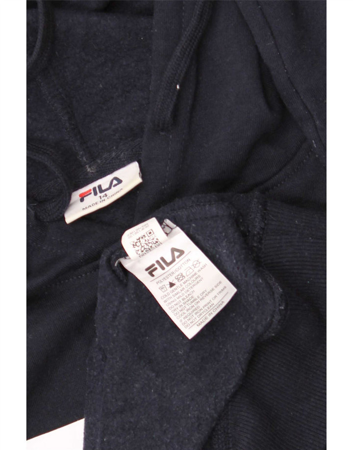 Fila Kapuzenpullover mit Grafik für Jungen, 13–14 Jahre, marineblaues Polyester
