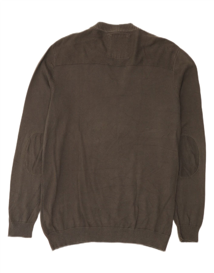 Jack & Jones Herren-Pullover mit V-Ausschnitt, groß, graue Baumwolle