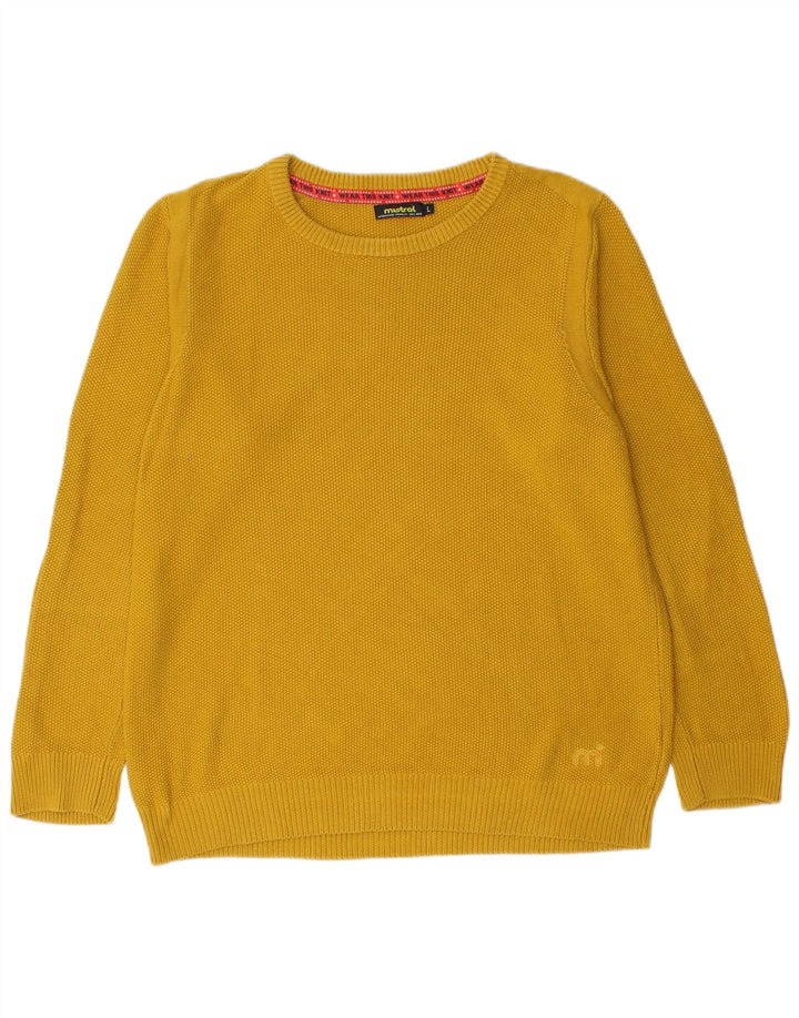 Mistral Herren-Pullover mit Rundhalsausschnitt, groß, gelbe Baumwolle