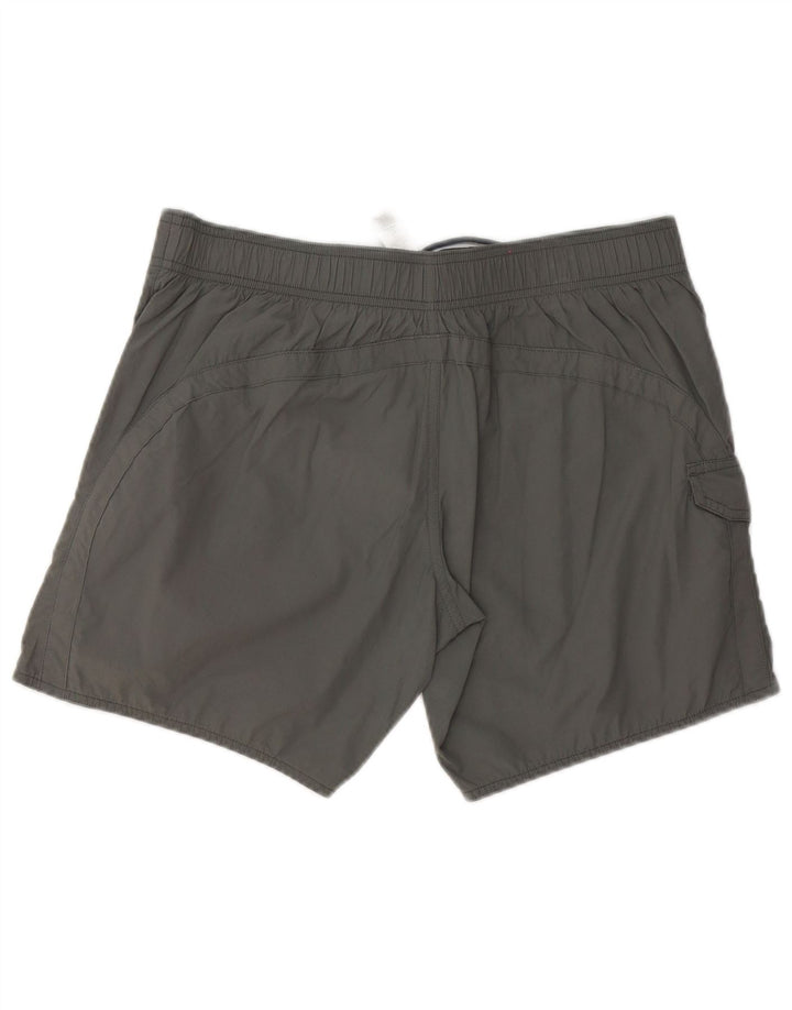 Emporio Armani Herren-Badeshorts mit Grafik, groß, aus grauem Polyester