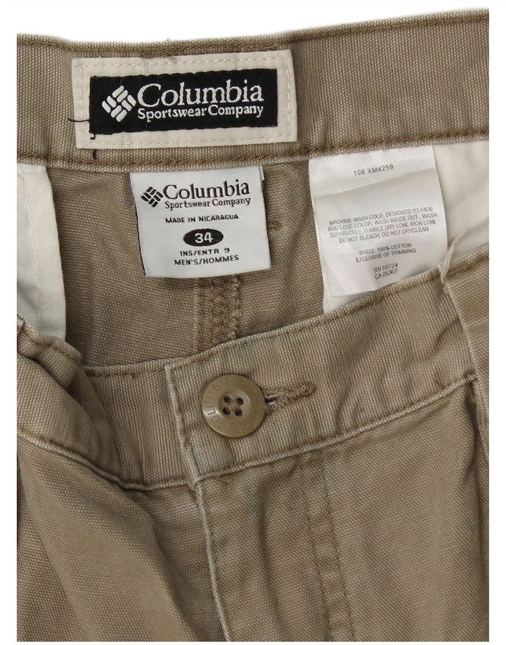 Columbia Herren Cargo-Shorts W34, große Khaki-Baumwolle