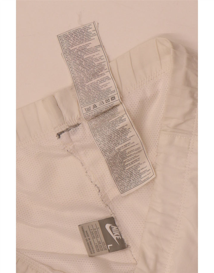Nike Damen Sportshorts UK 14/16 Large Weiß Polyester