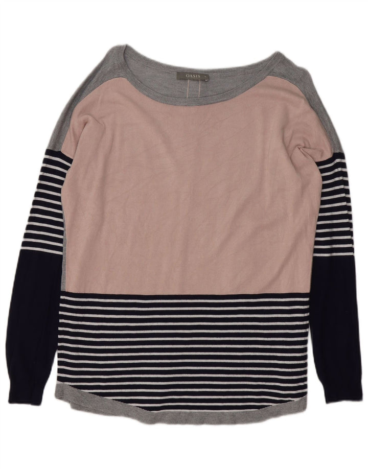 Oasis Damen-Pullover mit U-Boot-Ausschnitt, Gr. 14, mittel, mehrfarbig, gestreift