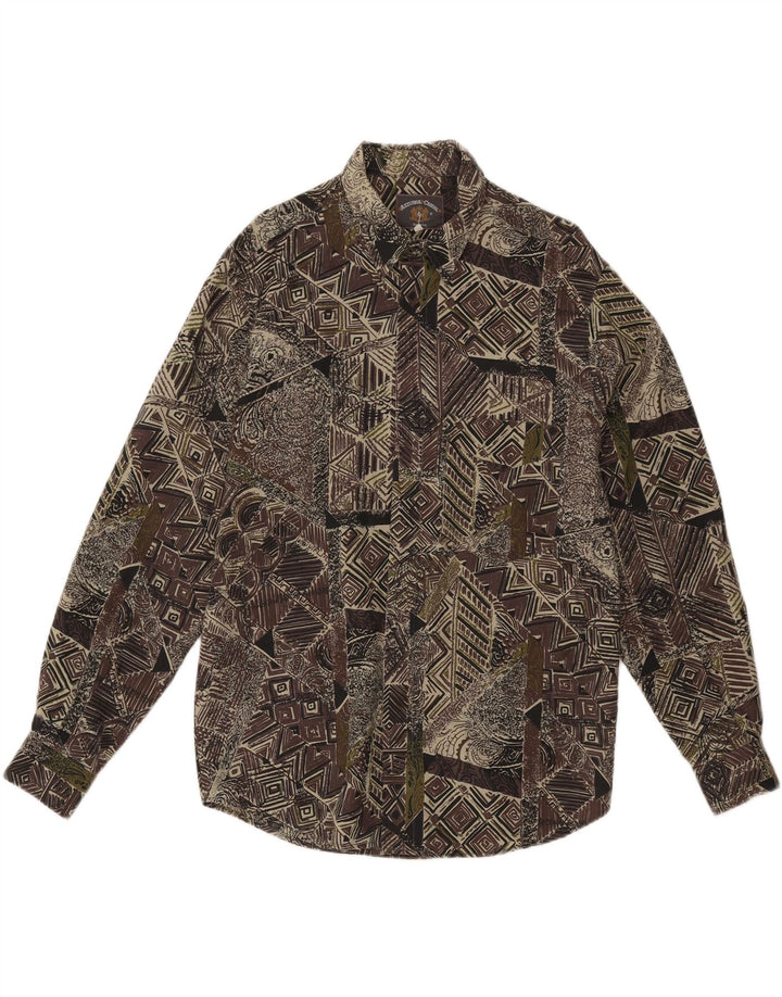 Azzurra Herren-Hemd mit abstraktem Muster, groß, grüne Viskose