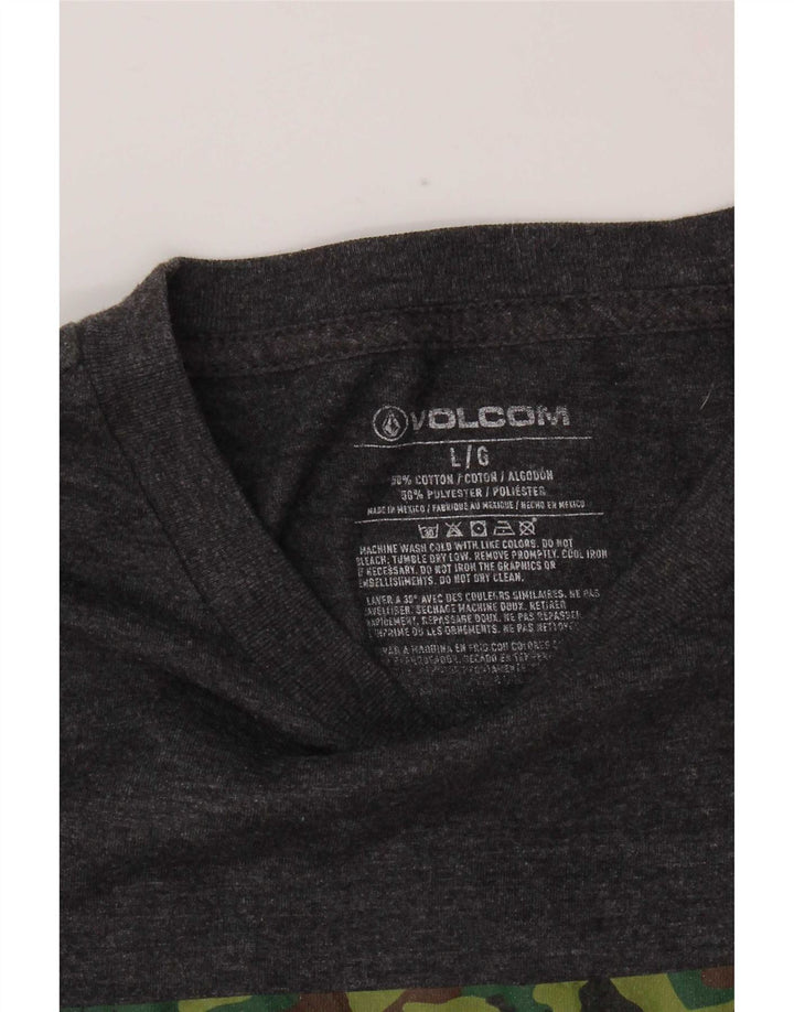 Volcom Womens Graphic T-Shirt Top UK 14 Large Graue Baumwolle