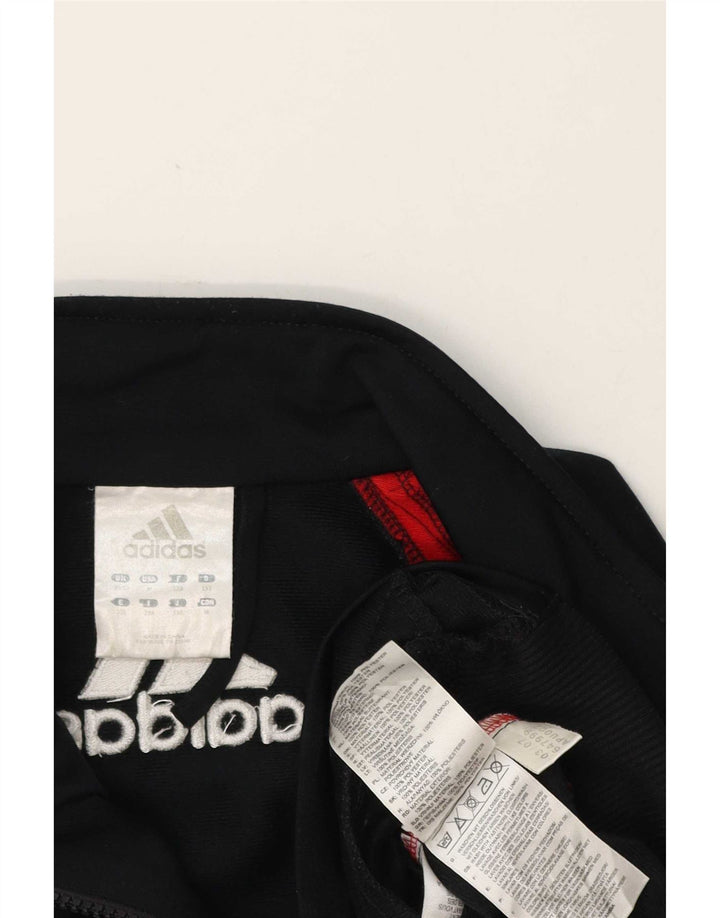 Adidas Jungen-Trainingsanzug-Top-Jacke, 11–12 Jahre, schwarzes Colourblock-Polyester