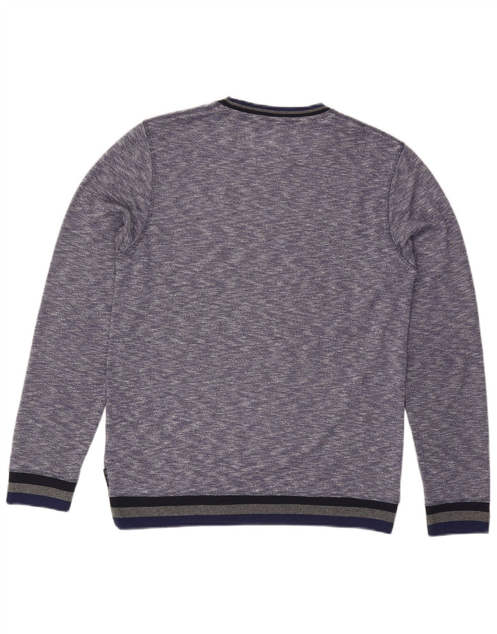 Ted Baker Herren-Pullover mit Rundhalsausschnitt, Größe 3, mittelblau meliert