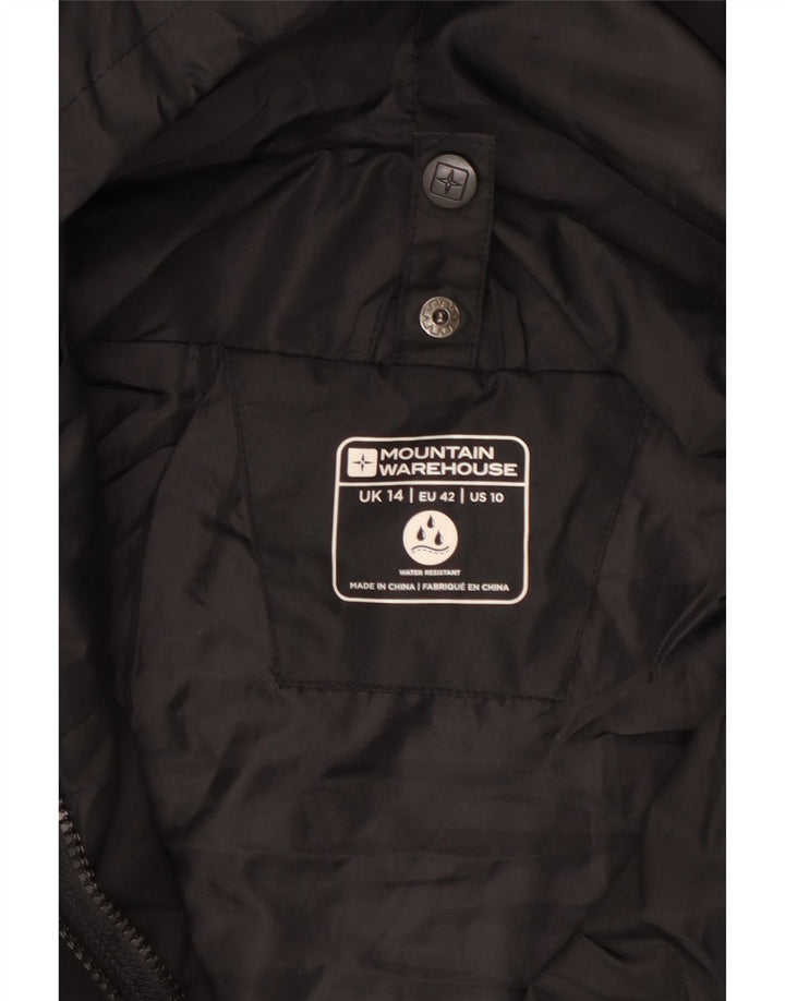 Mountain Warehouse Damen-Regenjacke mit Kapuze, UK 14, Größe L, Schwarz, Polyester