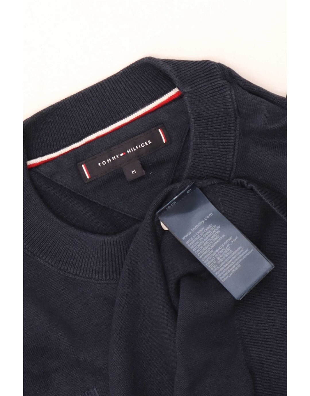 Tommy Hilfiger Herren-Pullover mit grafischem Rundhalsausschnitt, mittleres Marineblau