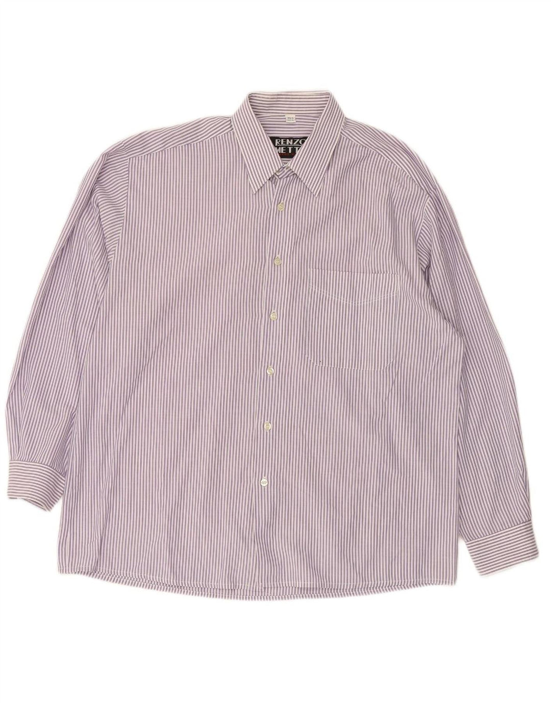 RENZO Mens Shirt Size 42 Large Purple Striped