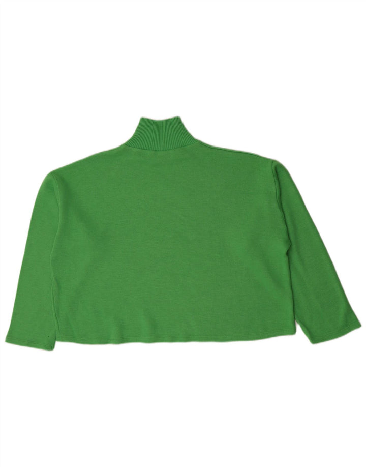 Zara Damen Crop Oversized Top Langarm UK 16 Large Grün
