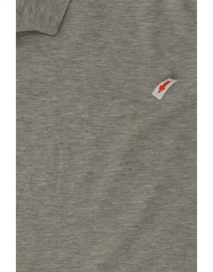 Lacoste Herren-Poloshirt, Größe 4, mittelgrau gefleckte Baumwolle