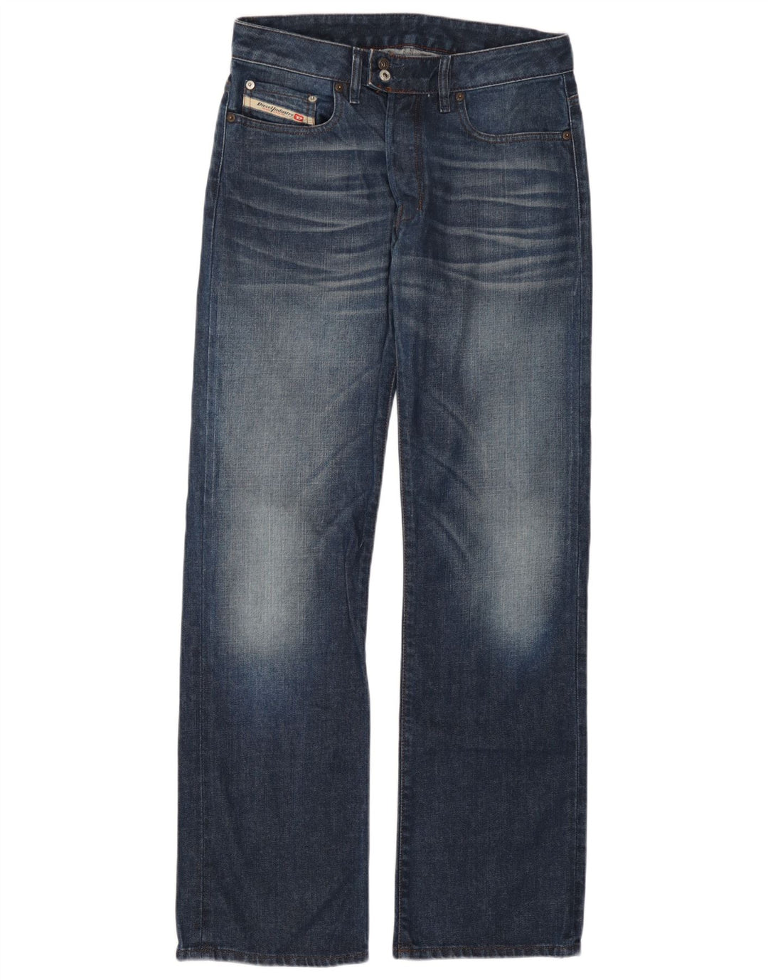Diesel Herren Straight Jeans W30 L32 Blaue Baumwolle