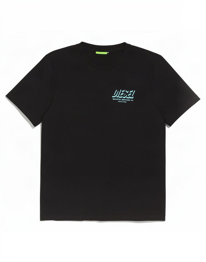 Diesel Herren-T-Shirt mit Grafik, mittelschwarze Baumwolle