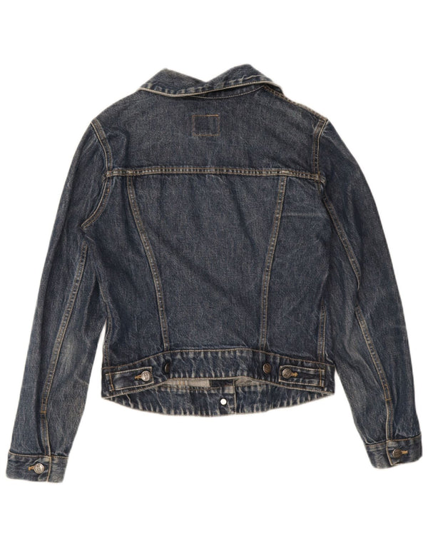 Gas Damen Jeansjacke UK 12 Medium Marineblau Baumwolle