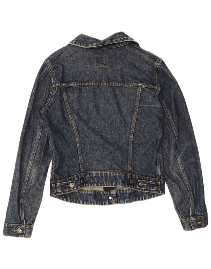 Gas Damen Jeansjacke UK 12 Medium Marineblau Baumwolle
