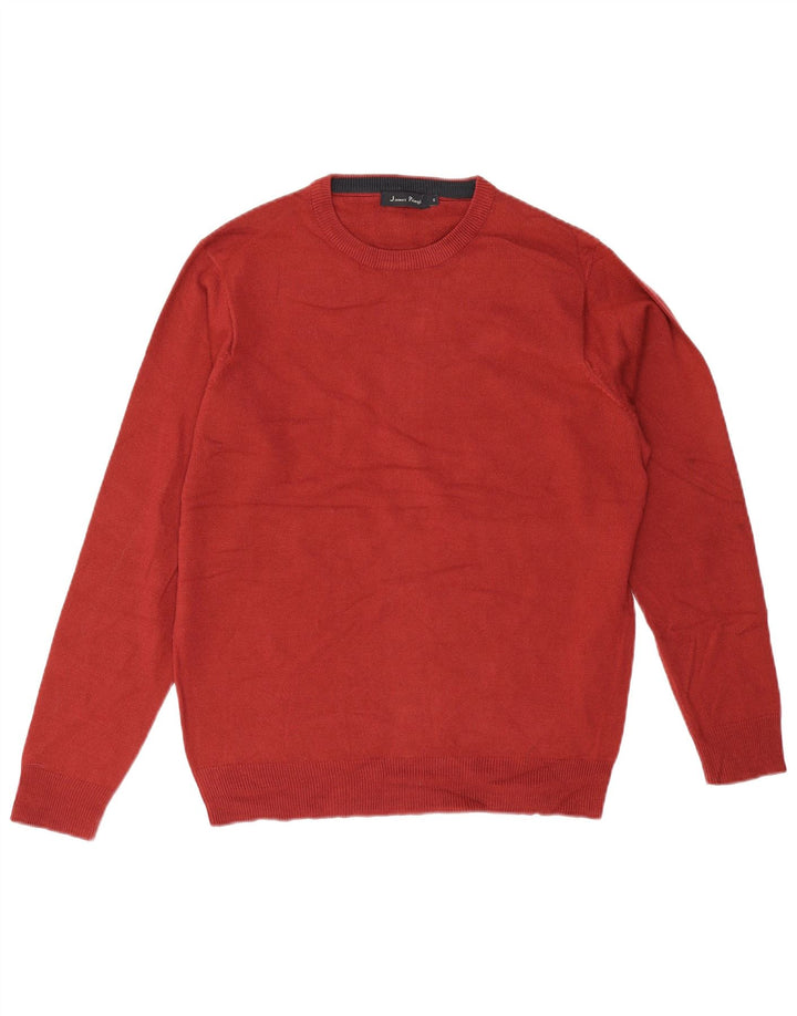 JAMES PRINGLE Herren-Pullover mit Rundhalsausschnitt, klein, rot, Acryl