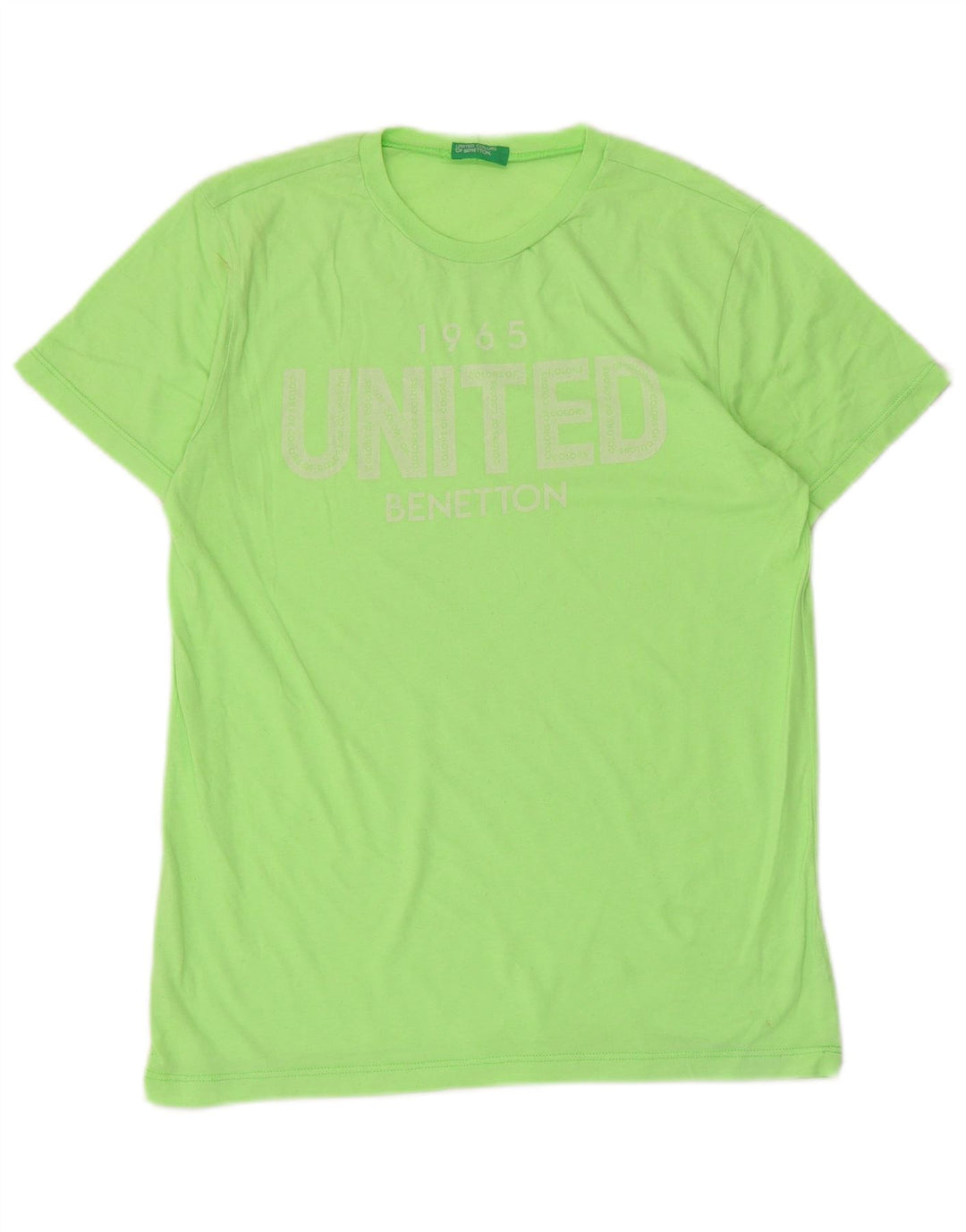 Benetton Womens Graphic T-Shirt Top UK 12 Mittelgrün