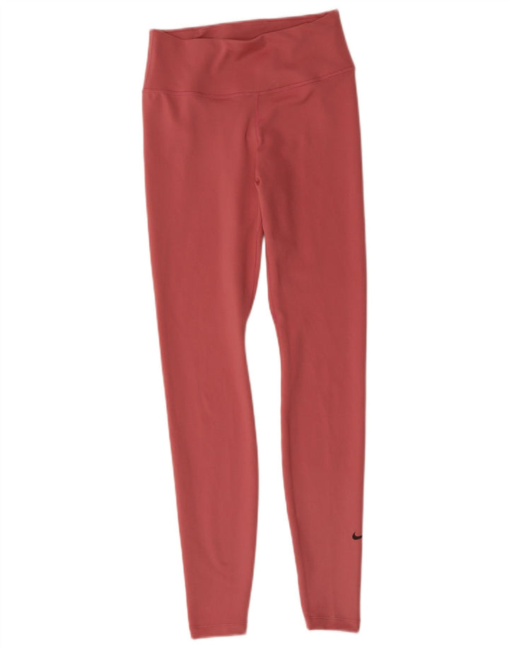 NIKE Damen Dri Fit Leggings UK 8 Small Rosa Polyester