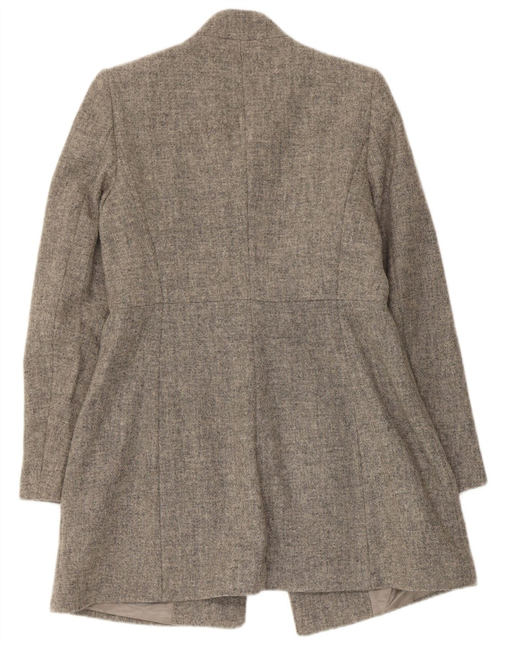 Zara Damen Longline Blazer Jacke UK 12 Mittelgraue Wolle