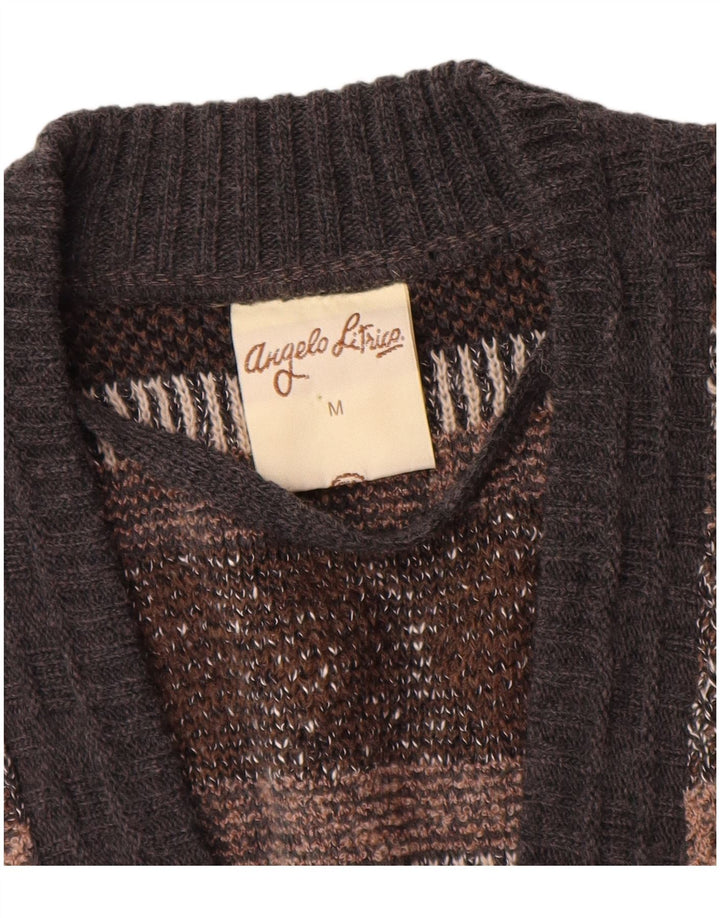 Angelo Litrico Herren-Strickjacke, mittelgroße, mehrfarbige, geometrische Wolle
