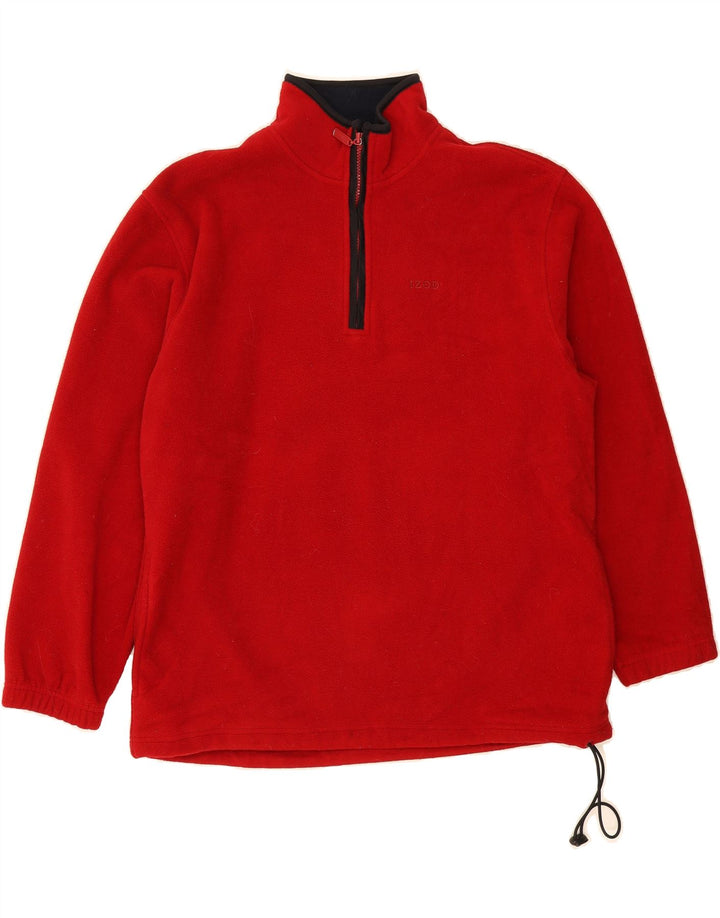 IZOD Mens Zip Neck Fleece Jumper Large Red Polyester Vintage Izod and Second-Hand Izod from Messina Hembry 