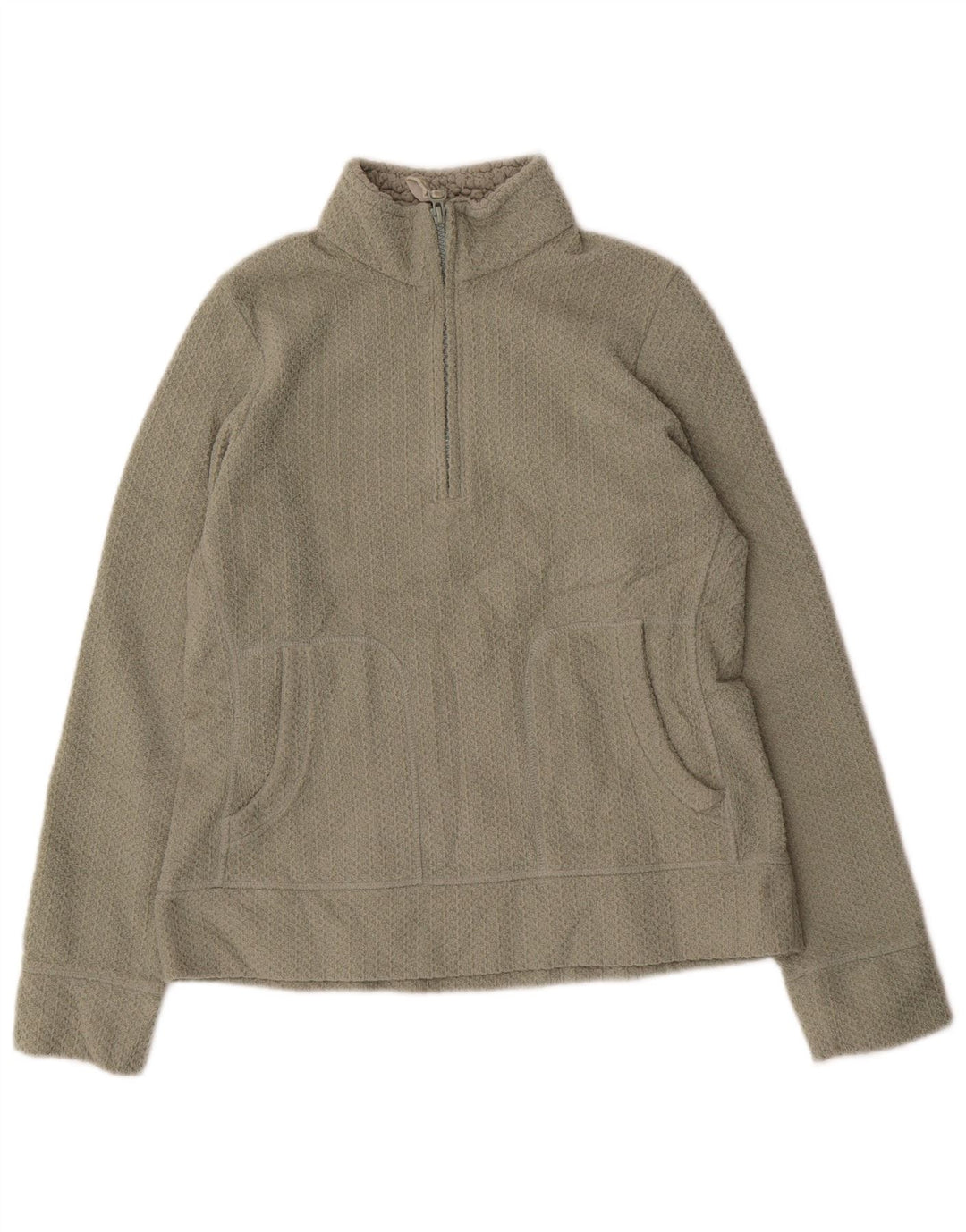 Marks & Spencer Damen-Sweatshirt mit Reißverschluss am Hals, Gr. 12, mittleres Khaki
