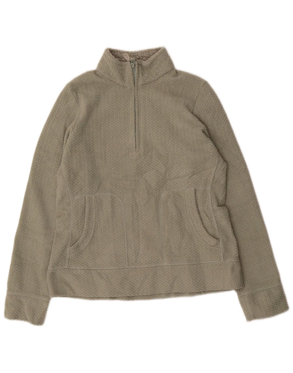 Marks & Spencer Damen-Sweatshirt mit Reißverschluss am Hals, Gr. 12, mittleres Khaki