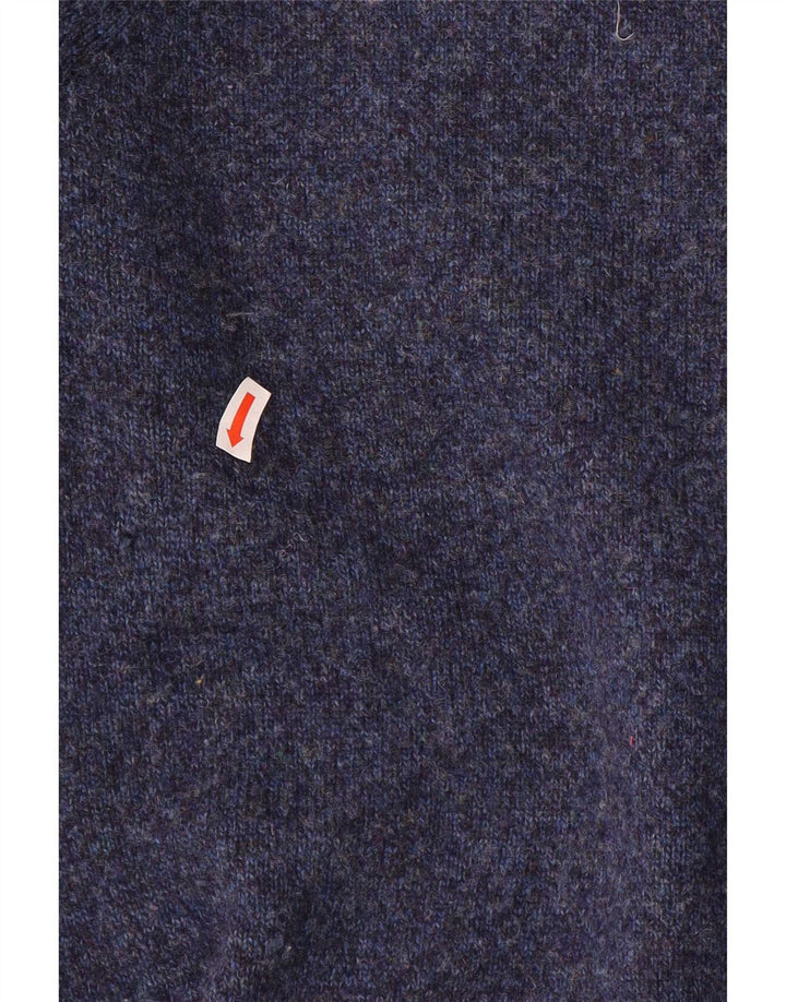 Marks & Spencer Herren-Pullover mit V-Ausschnitt, mittlere marineblau gesprenkelte Wolle